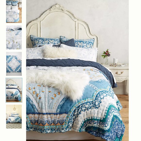 Anthropologie Blue and White Quilt - Picture 3 of 6